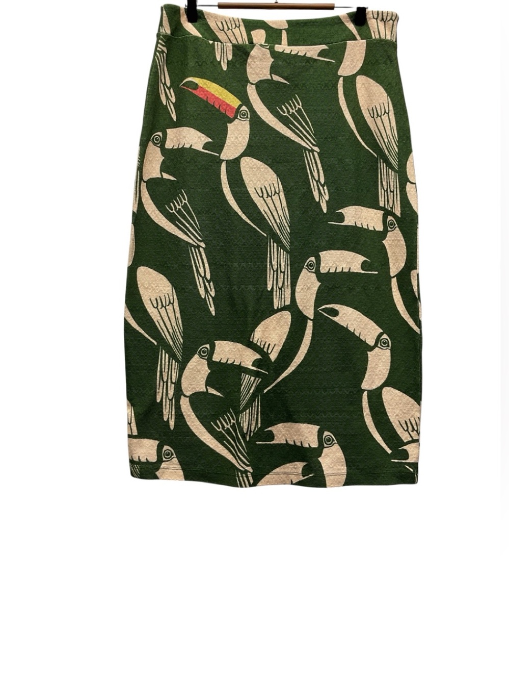Anthropologie Farm Rio Toucans Pencil Skirt Size L Whimsical-preppy
